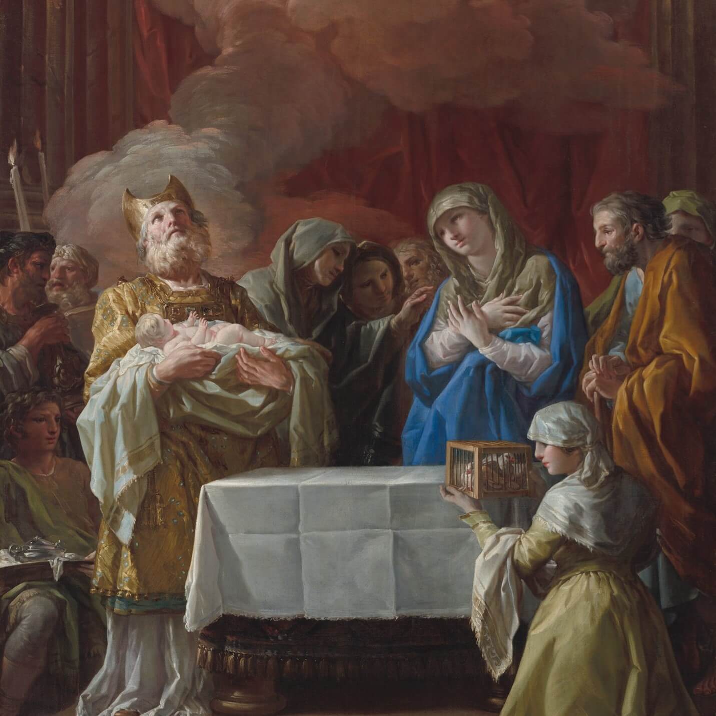 Why did the Blessed Mother present herself and Jesus at the temple?