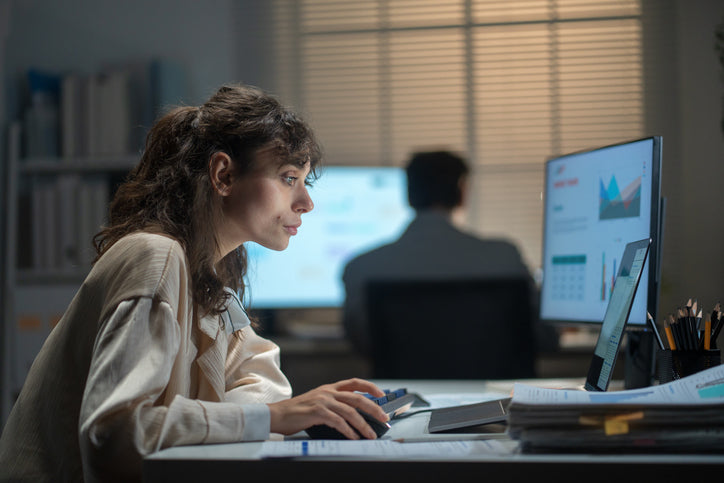 woman at work on computer