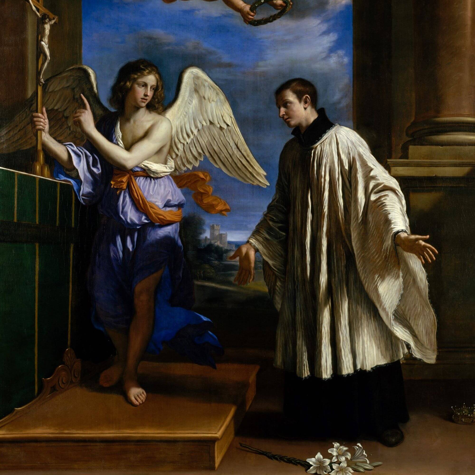 Which saint wrote profound meditations on the angels?