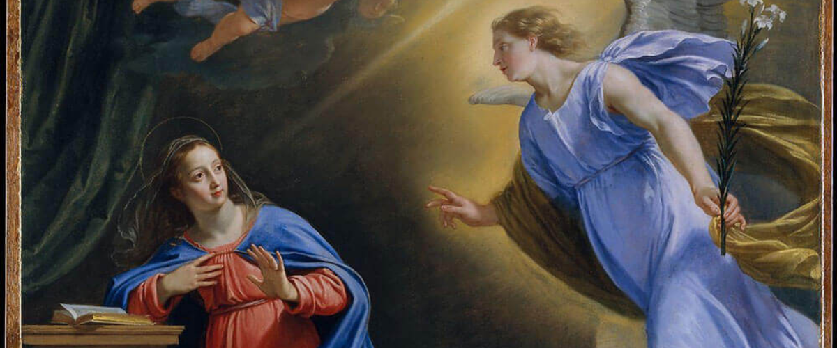 The Annunciation painting showing the angel Gabriel appearing to Mary