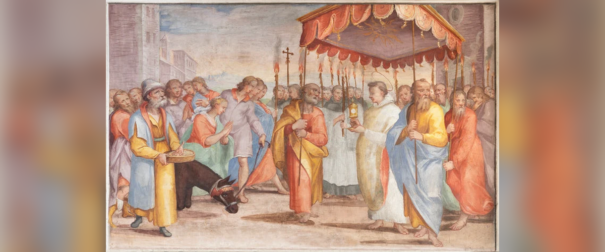 Did you know a mule once knelt before the Holy Eucharist?