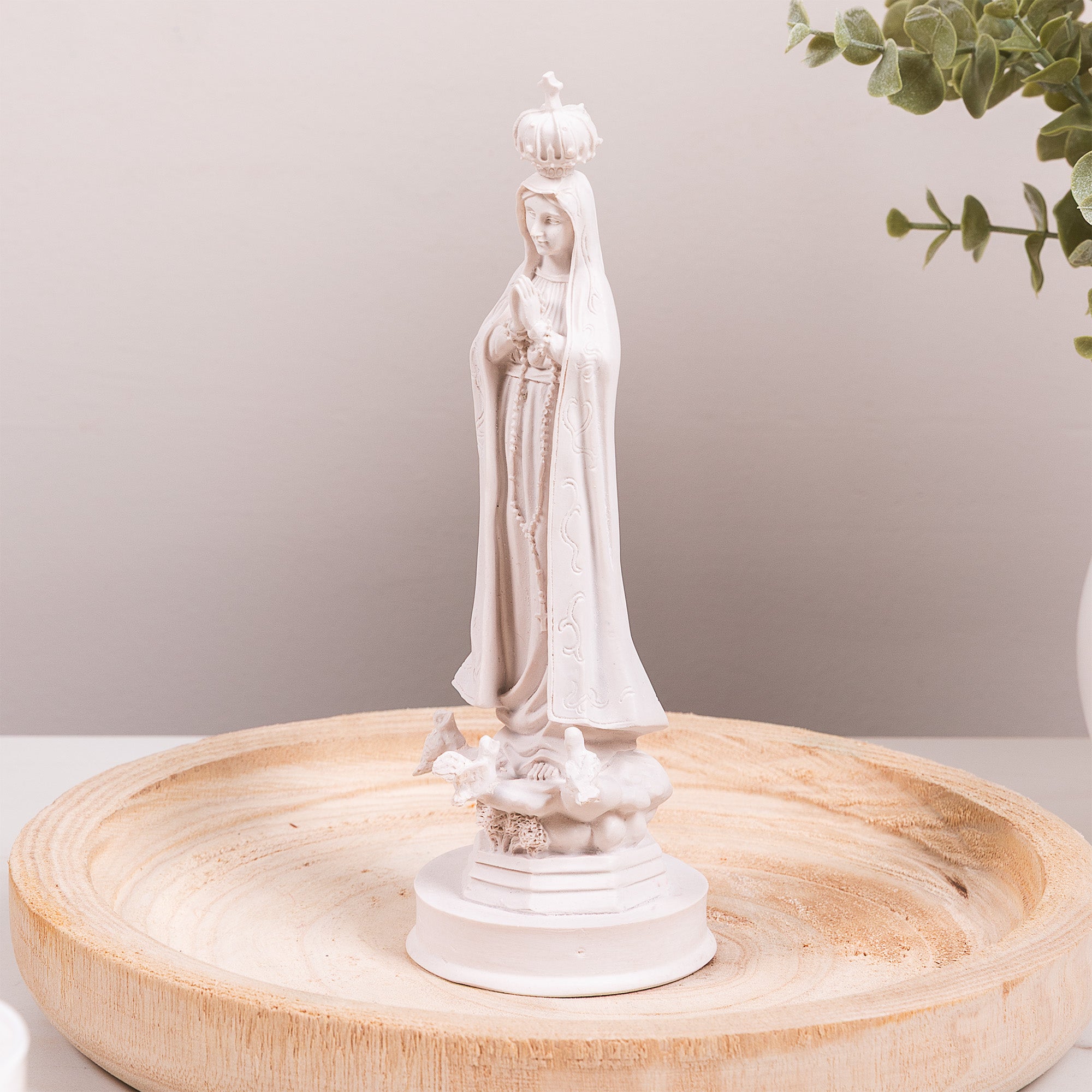 Classic White Our Lady of Fatima Statue - 8"