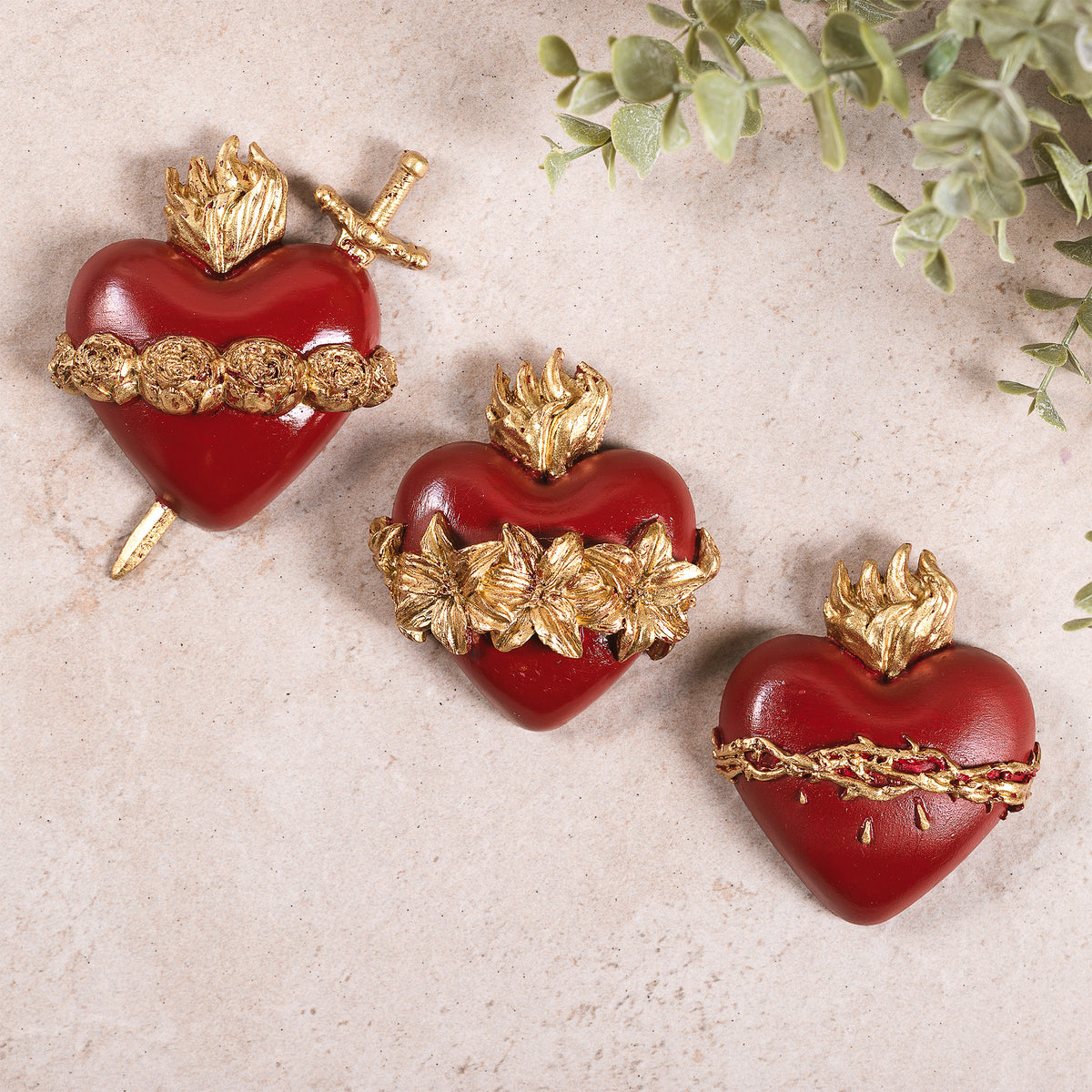 Three Hearts Wall Plaques - Multiple Finishes | The Catholic 