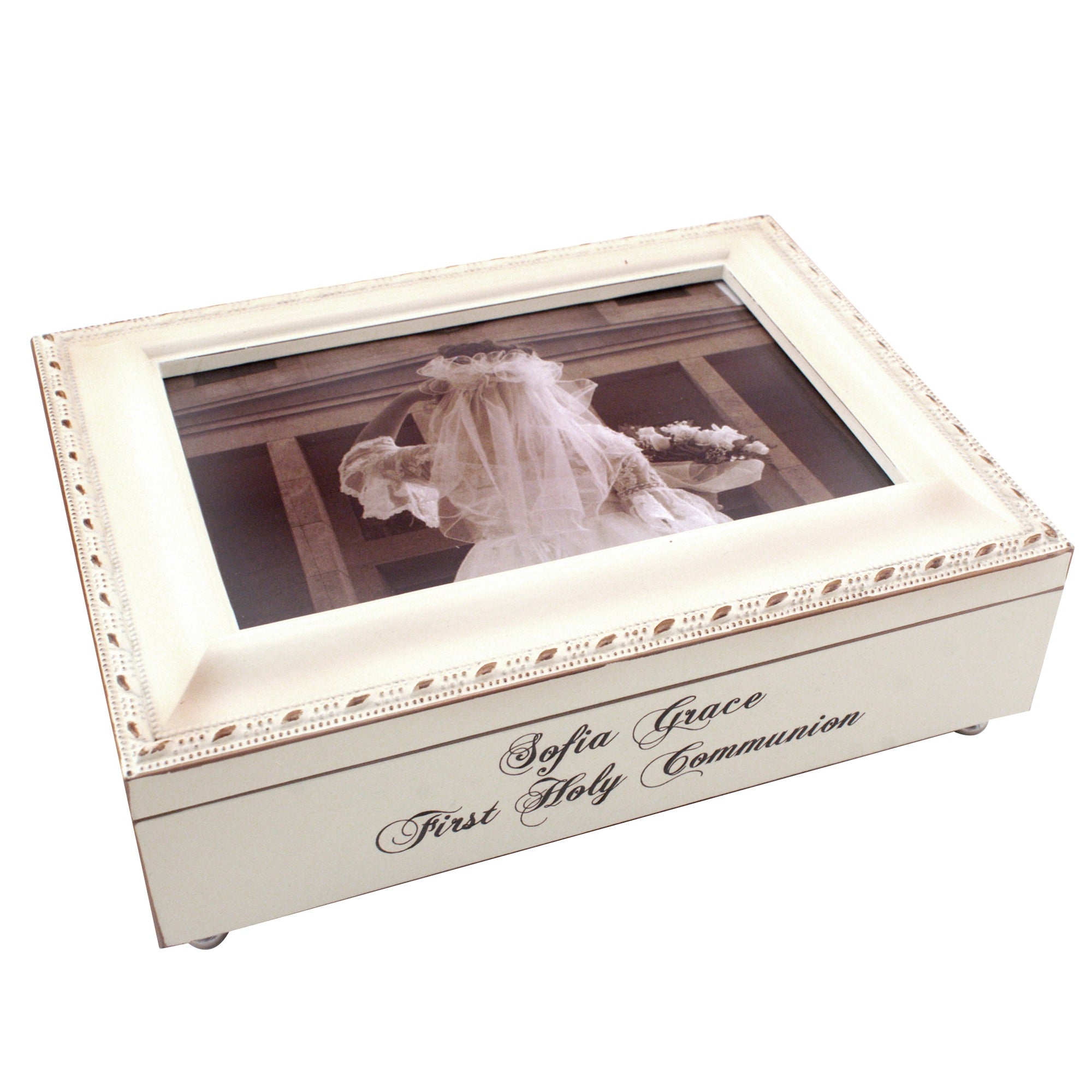 First Communion Frame Music Box - Girl