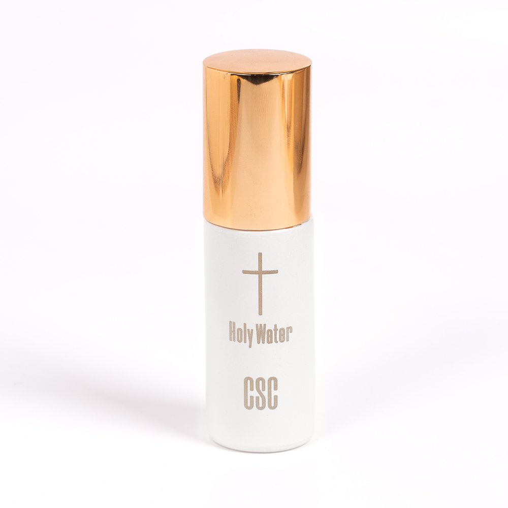 Gold & White Holy Water Spritzer Bottle