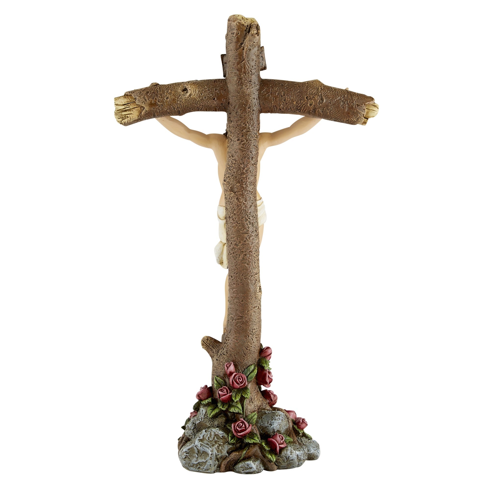 Standing Crucifix With Roses, 11"