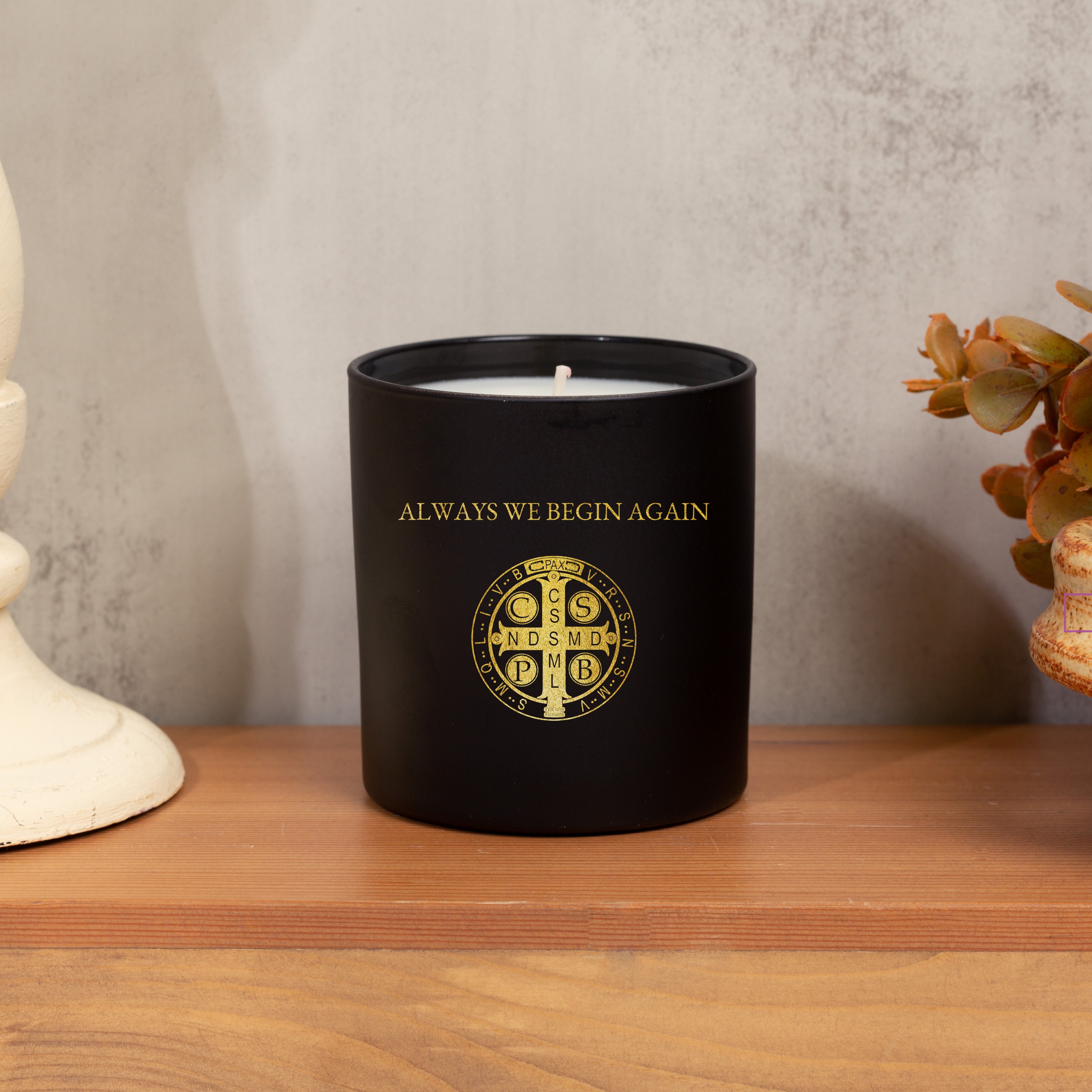 We Begin Again Black Scented Candle
