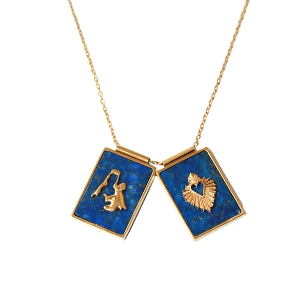 Lapis Lazuli & Gold Scapular Necklace