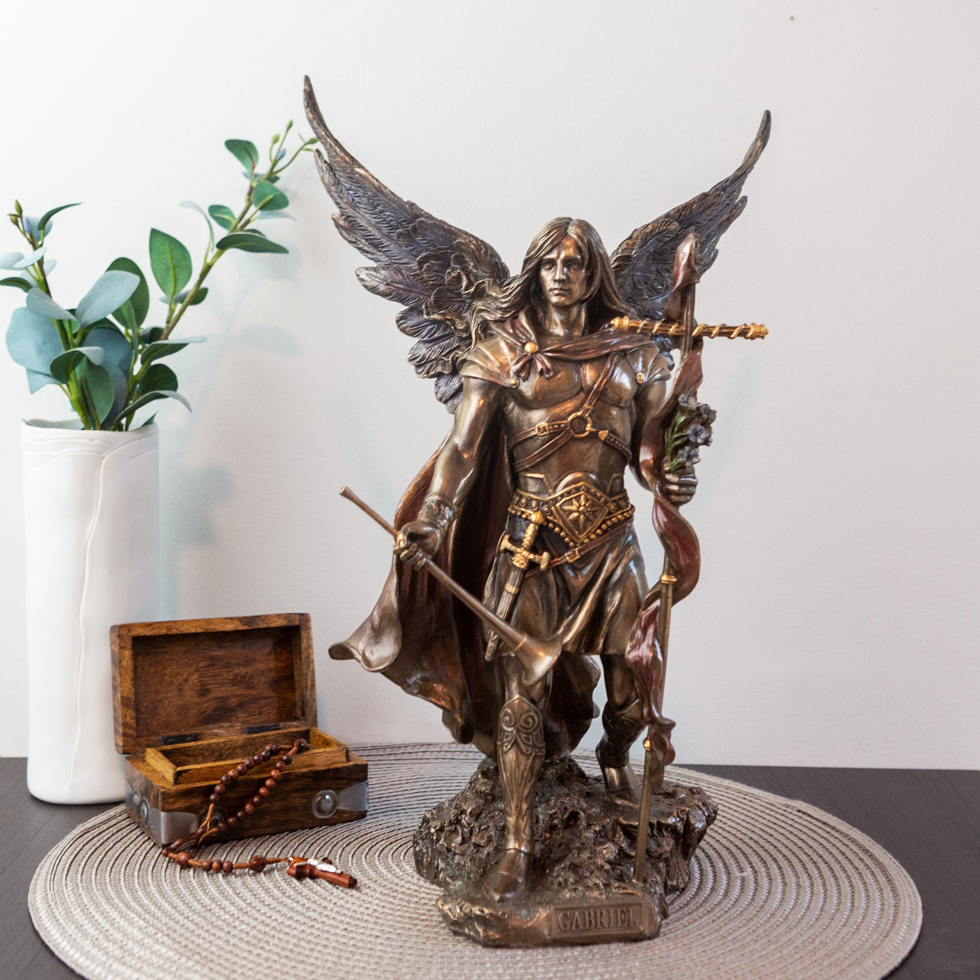 Saint Gabriel Bronze Finish Statue, 13