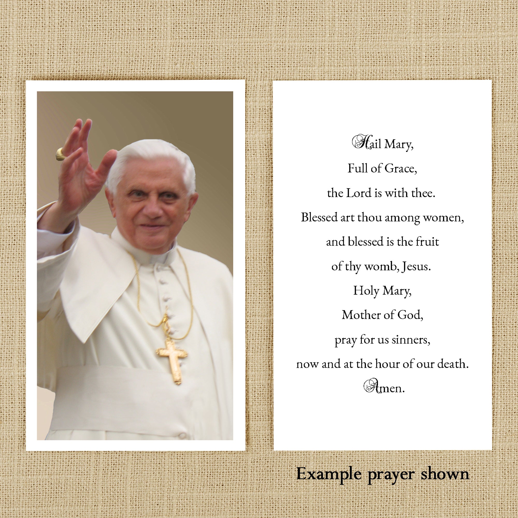 Pope Benedict XVI Personalized Prayer Card