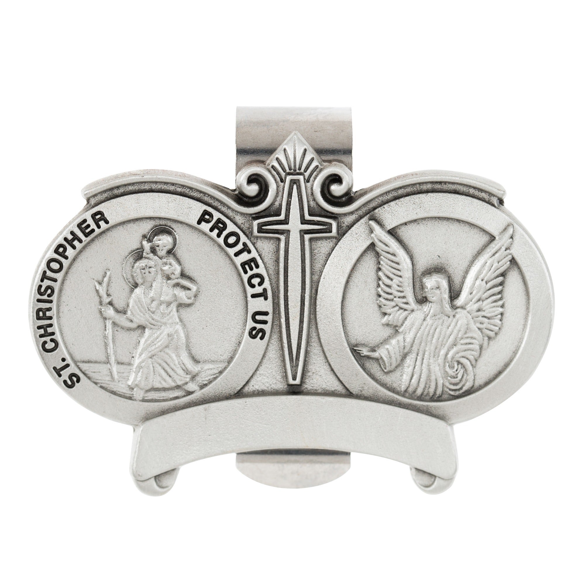St. Christopher & Guardian Angel Visor Clip