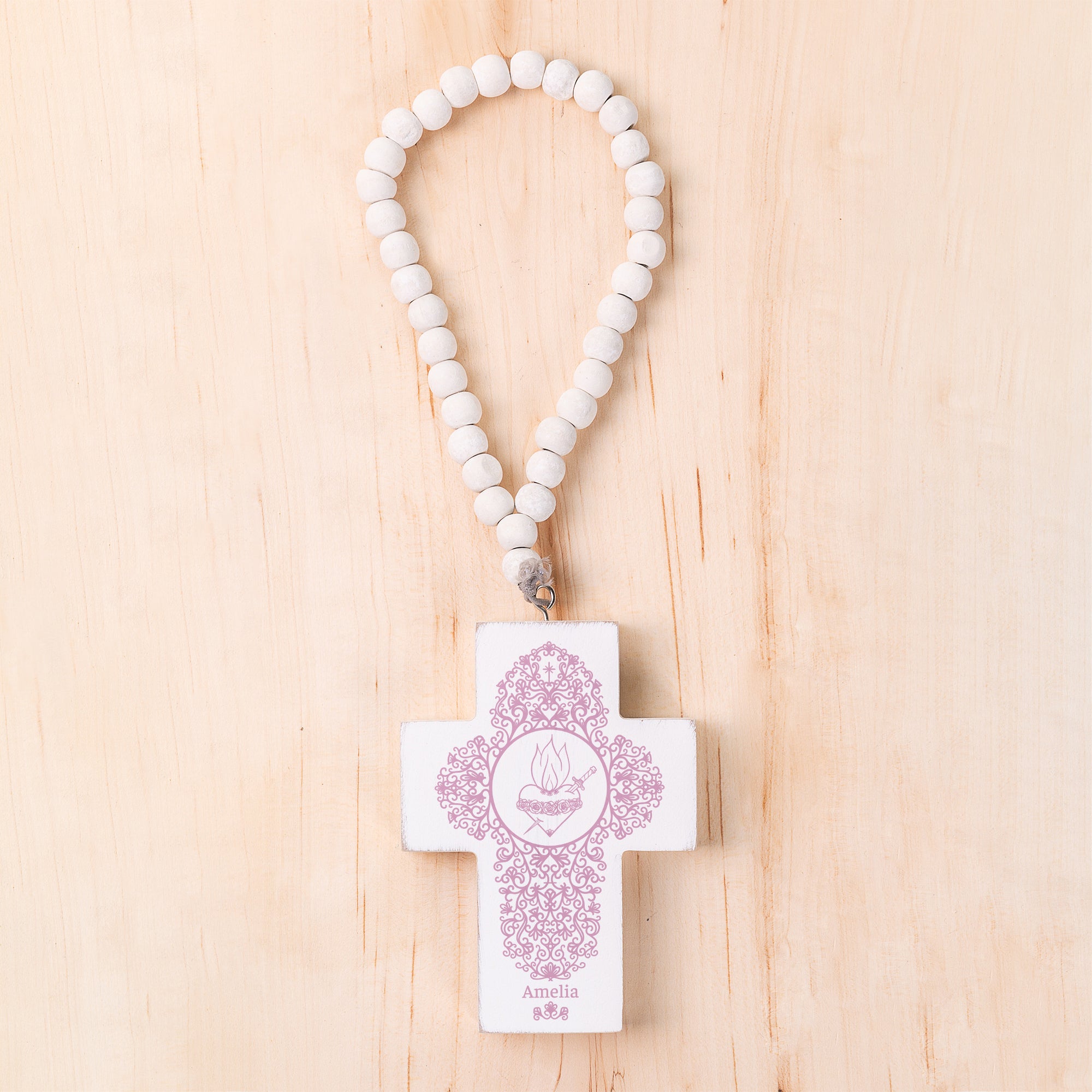 Personalized Immaculate Heart Filigree Home Blessing Cross