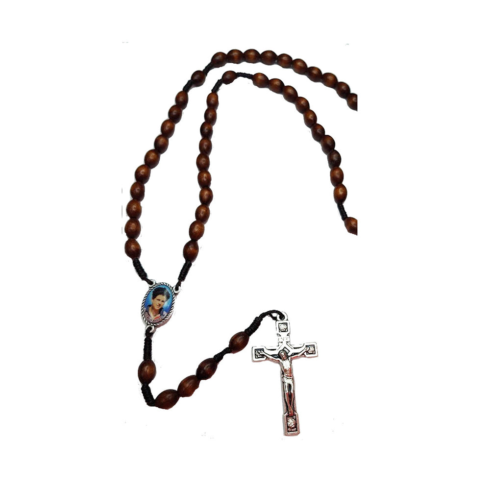 Brown Wood Carlo Acutis Rosary
