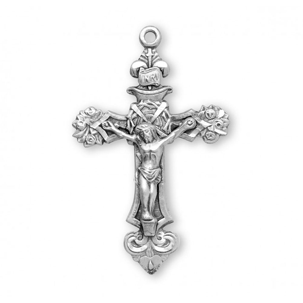 Crown of Thorns Sterling Silver Crucifix Necklace
