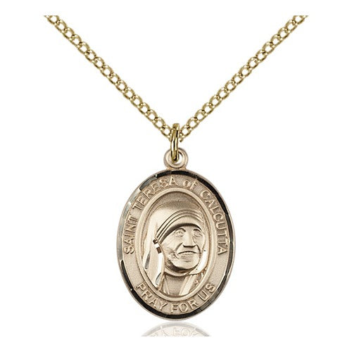 14kt Gold Filled Saint Teresa of Calcutta Pendant w/ Chain