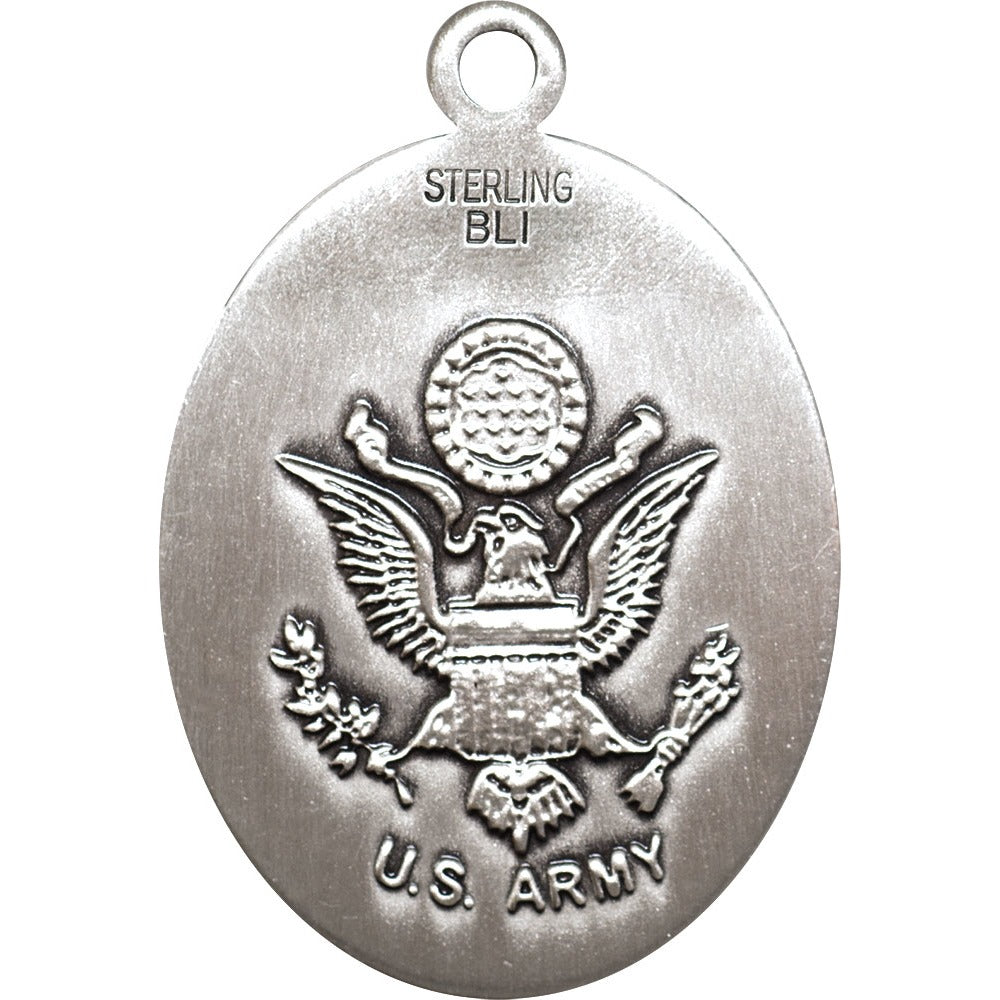 Sterling Silver Cross / Army Pendant 1 1/8 X 3/4"