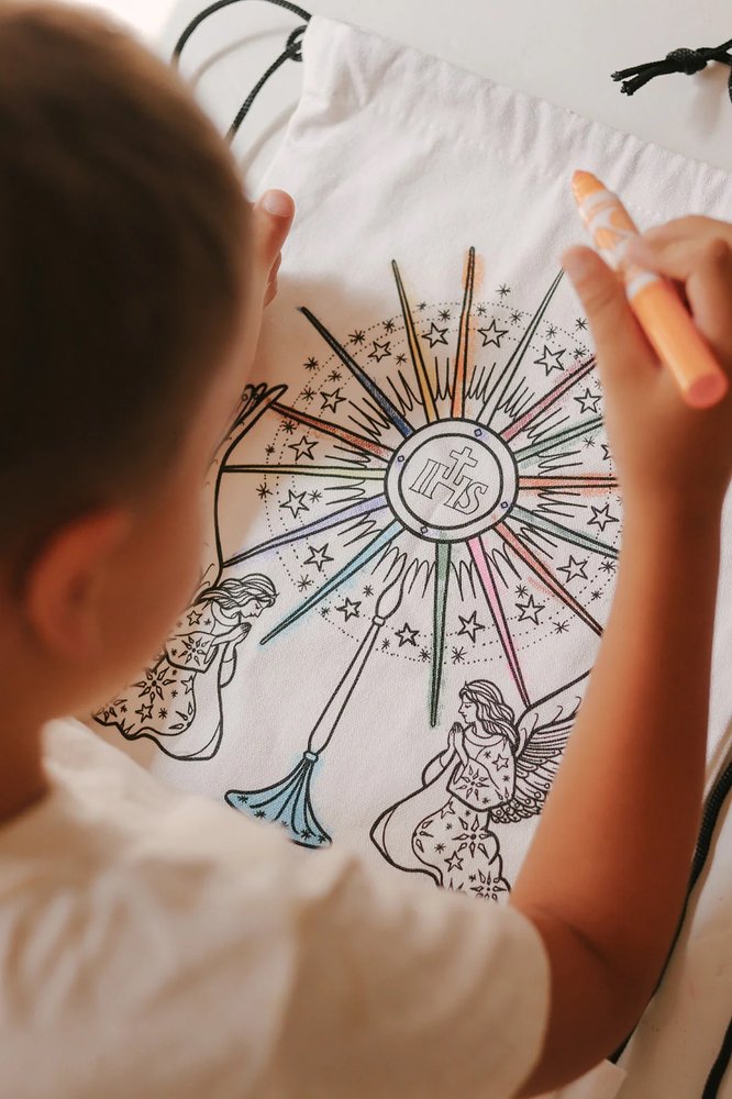Colorable Monstrance Drawstring Bag