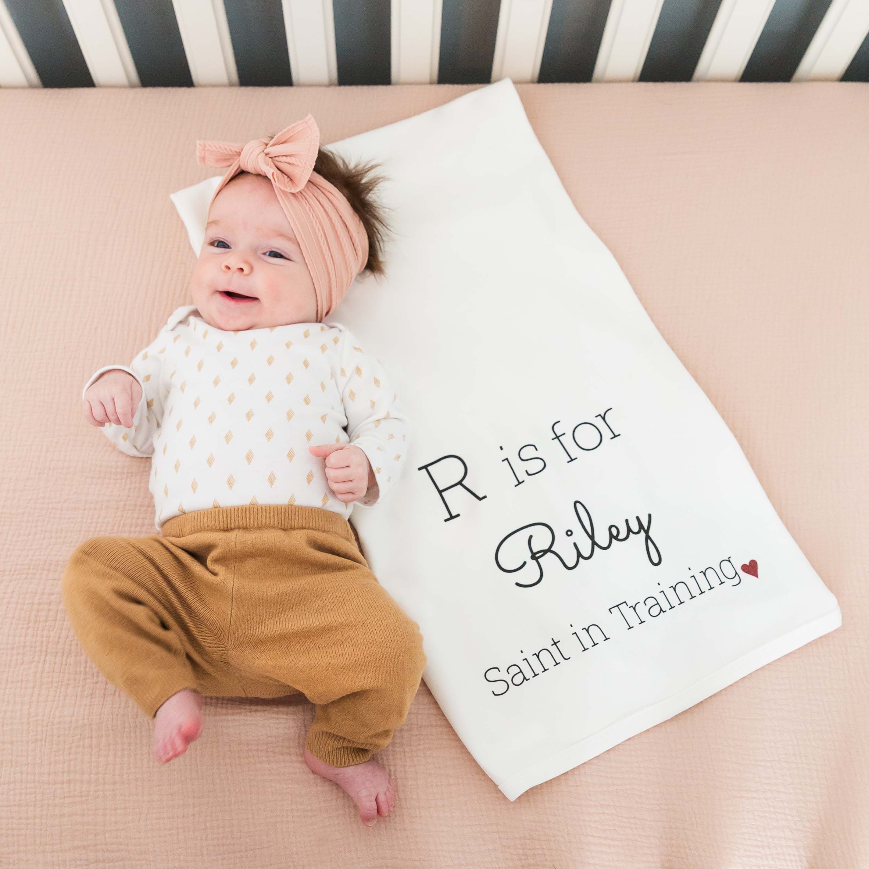 Personalized Saint in Training Baby Blanket