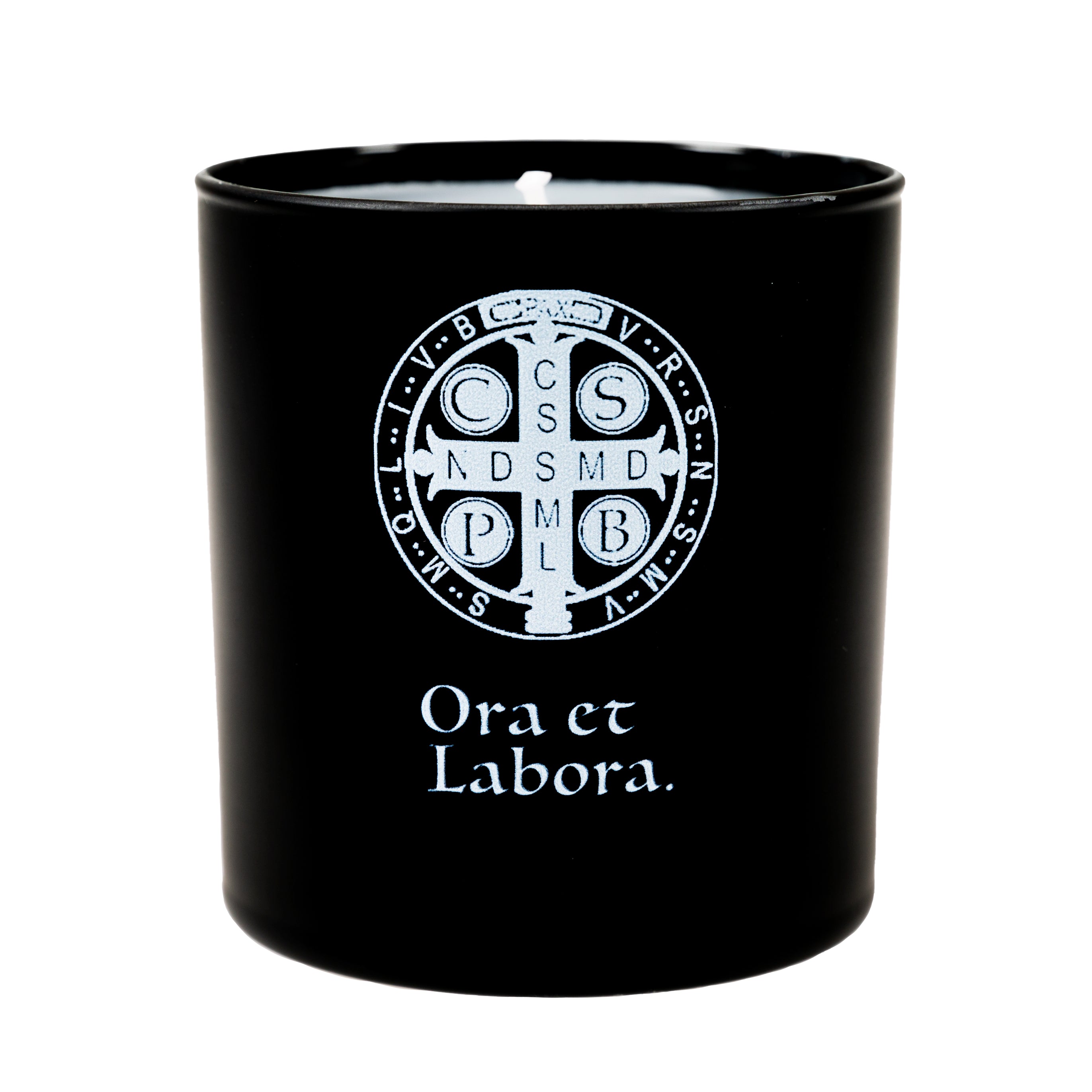 St. Benedict Medal "Ora Et Labora" Black Scented Candle
