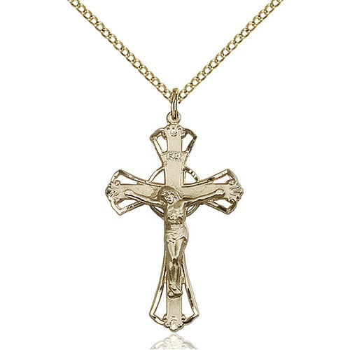 14kt Gold Filled Crucifix Pendant 1 1/4 X 3/4 Inch