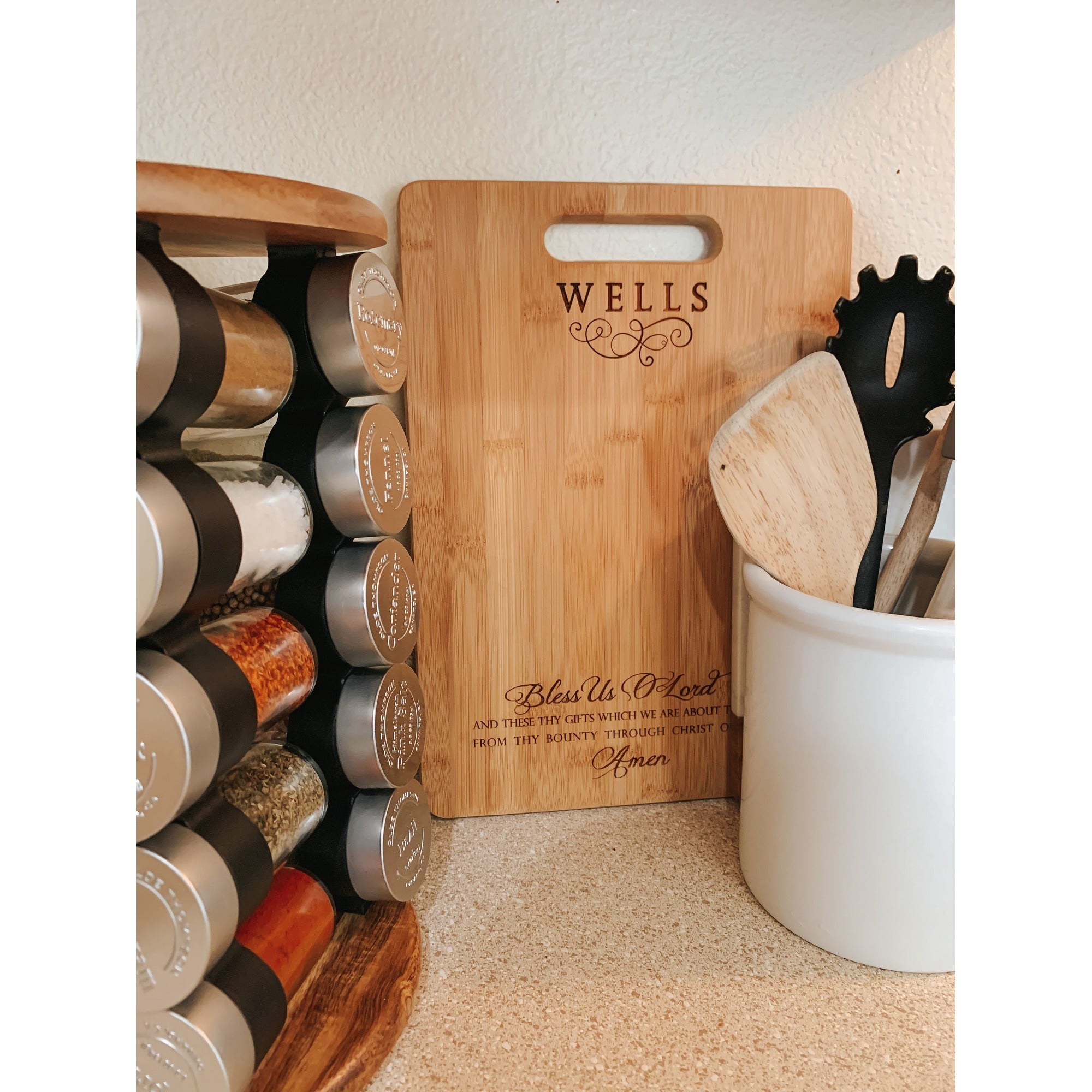 Bless Us O Lord Cutting Board