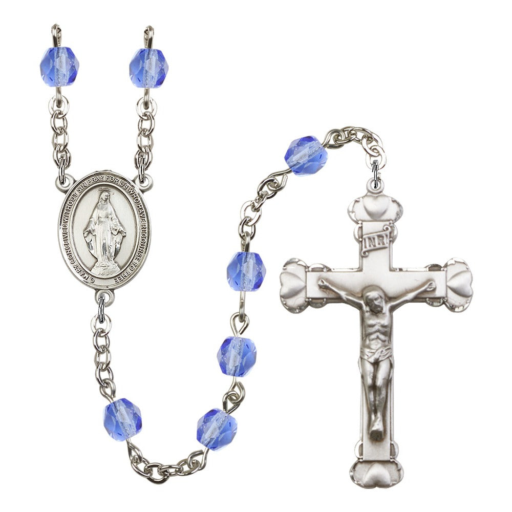 Miraculous Blue September Rosary 6mm