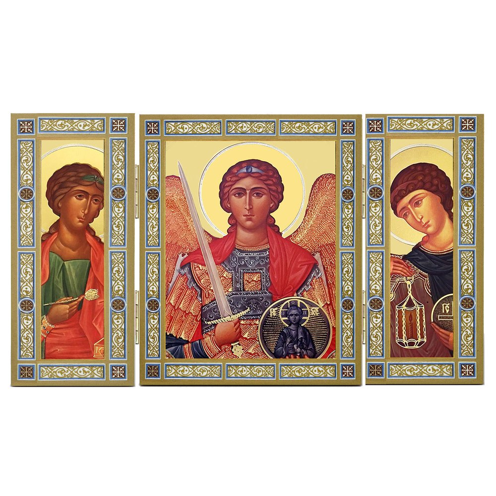 Three Archangels Icons Triptych - 5"