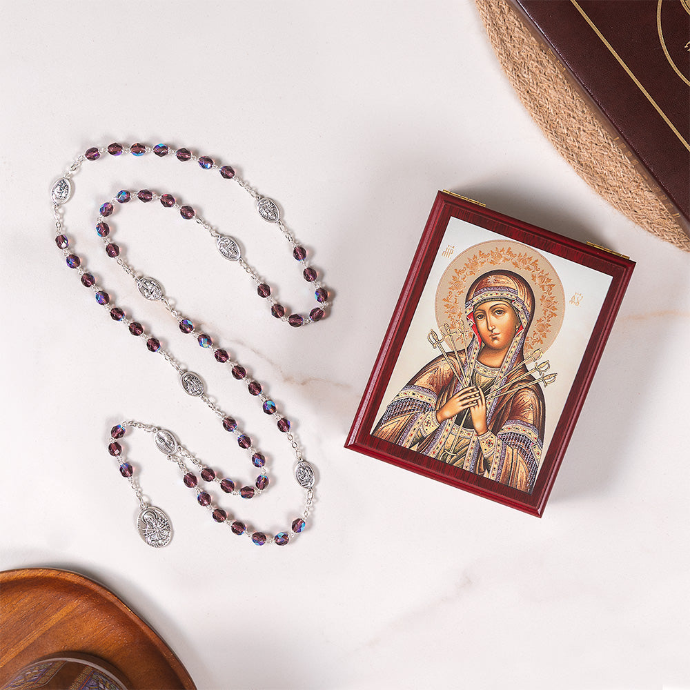 Our Lady of Sorrows Rosary Box & Seven Sorrows Chaplet Gift Set