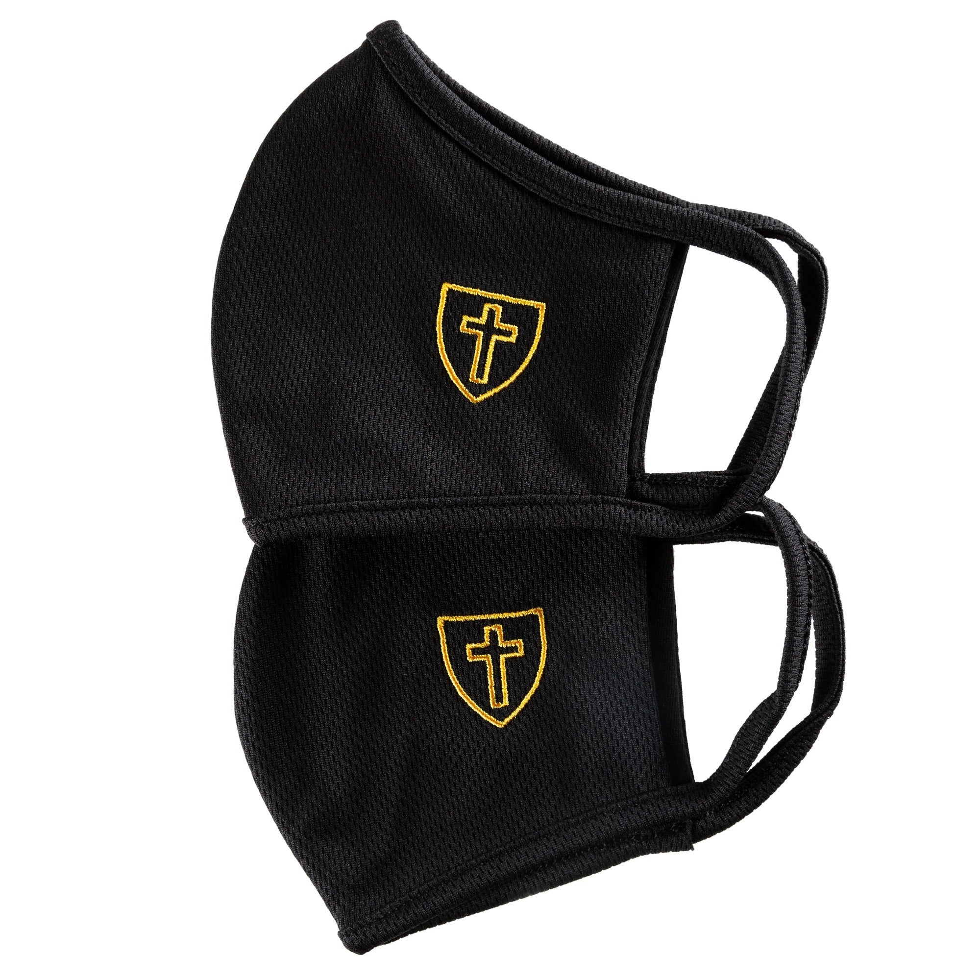 Children's Face Mask with Cross, Black (Pack of 2)