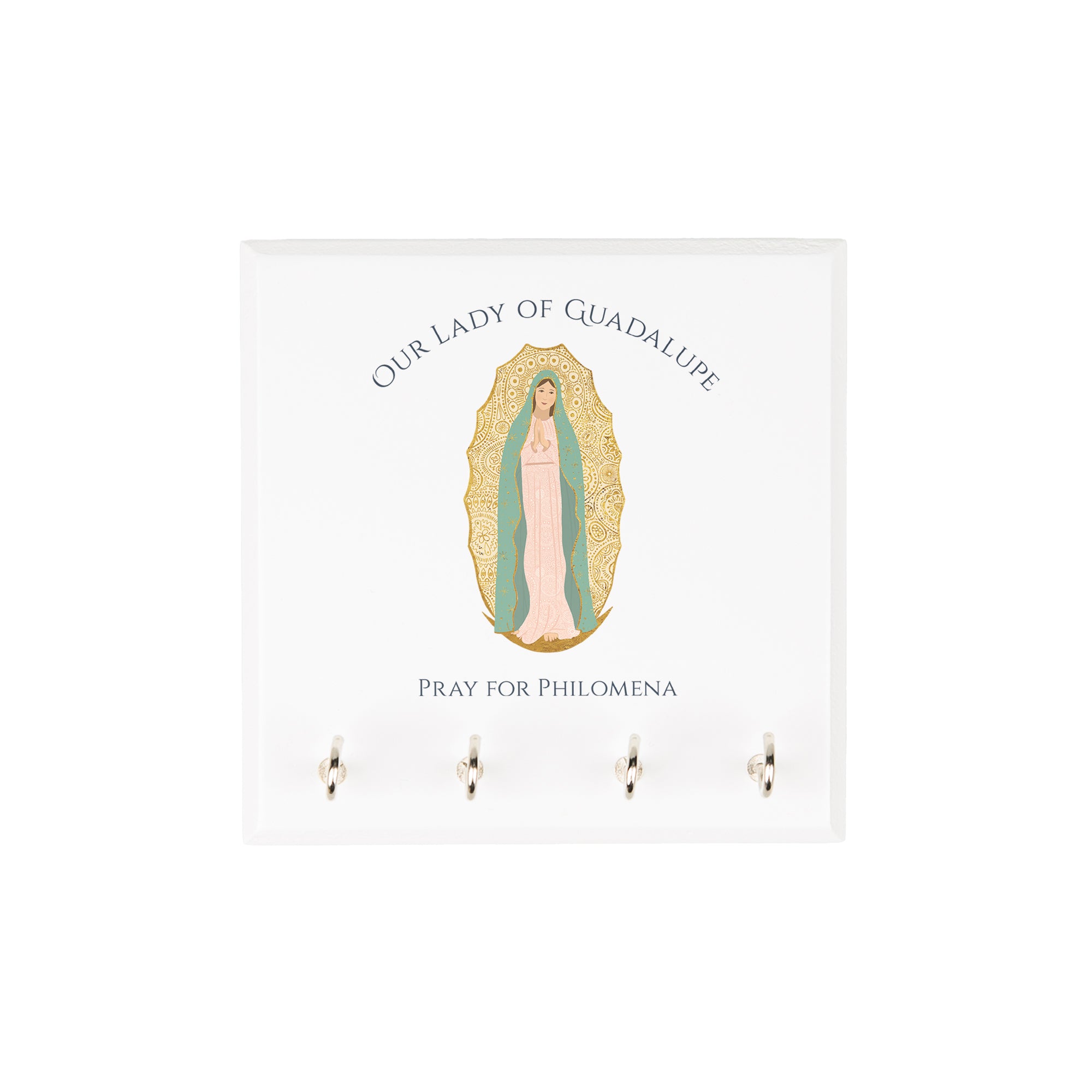 Personalized Our Lady of Guadalupe Rosary Rack