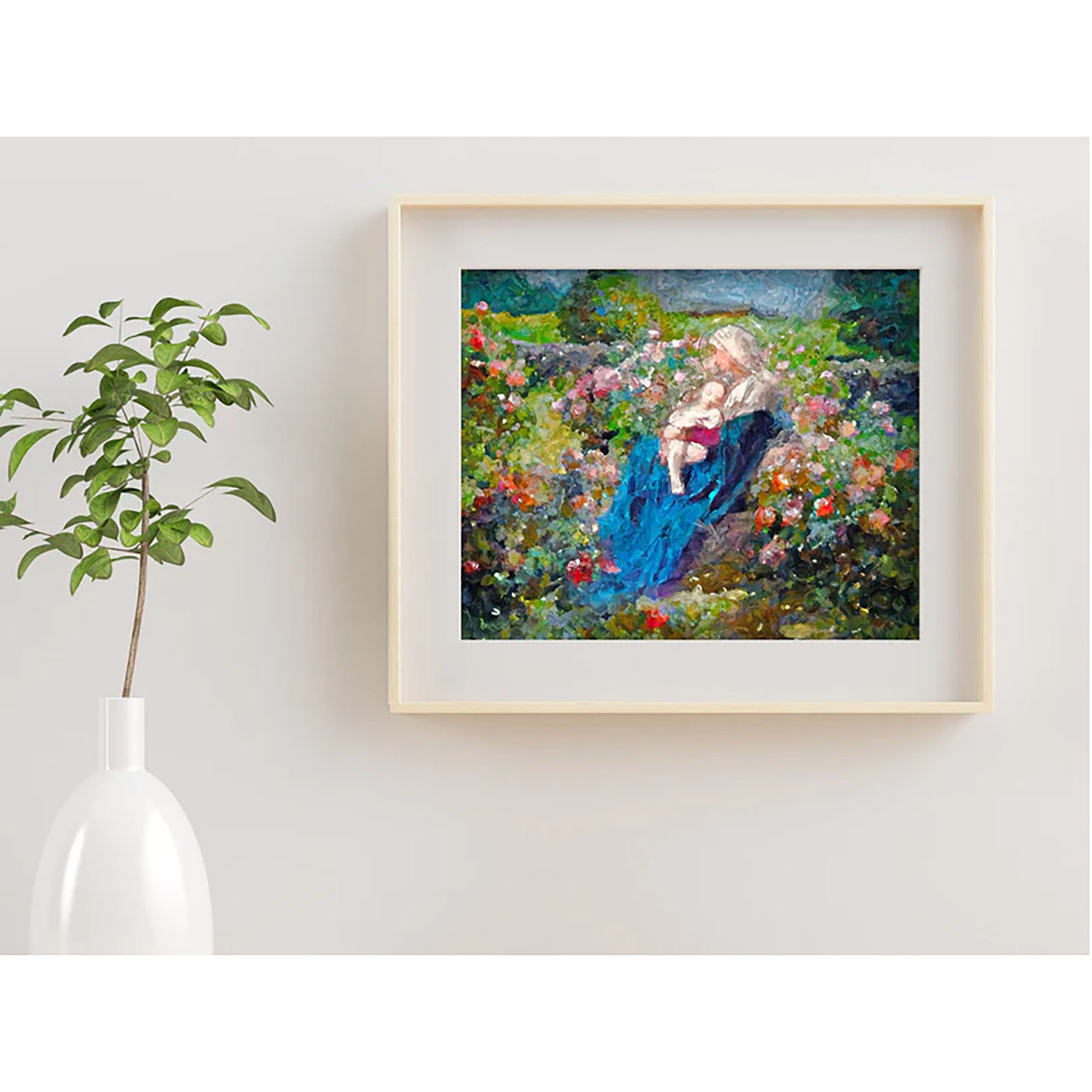 Madonna & Child Among the Flowers Unframed Print - 8" x 10"