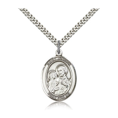 Sterling Silver St. Joseph Pendant w/ Chain - 2013752