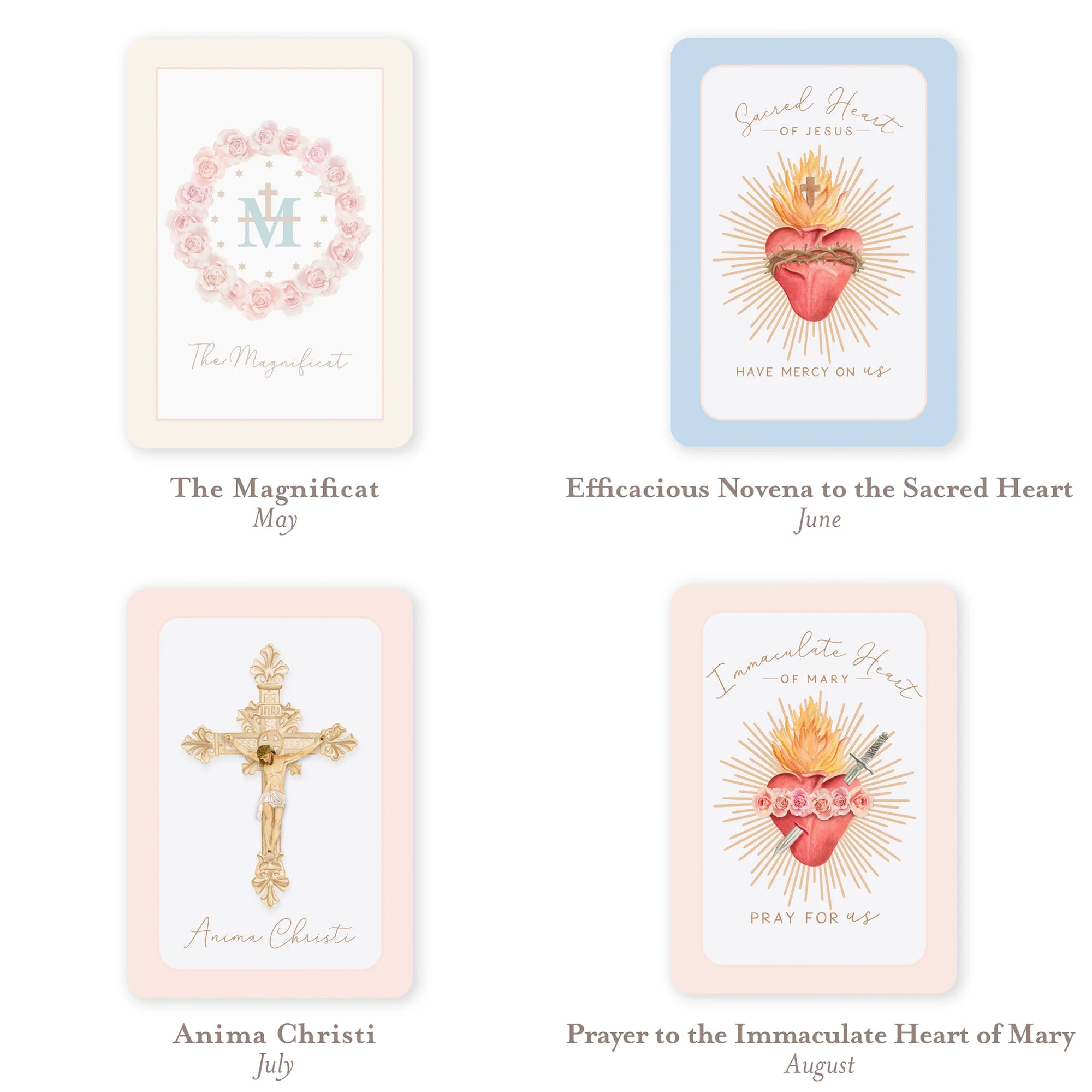Catholic Monthly Devotions Prayer Card Bundle (12 Cards)
