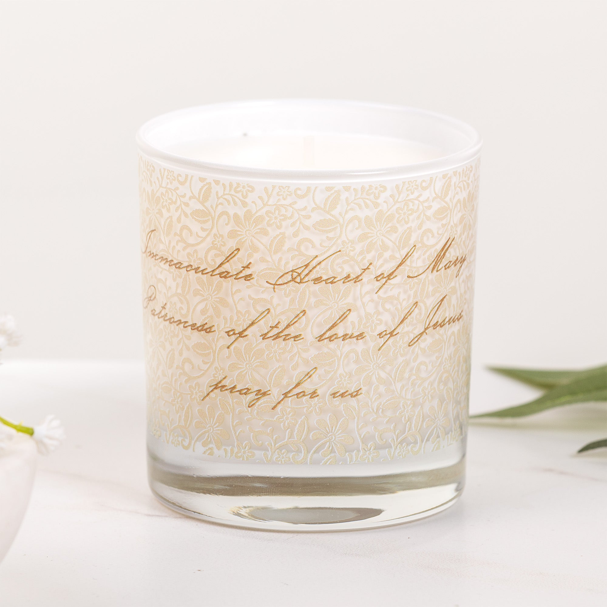 Immaculate Heart of Mary Toile Candle