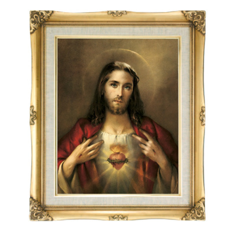 Sacred Heart of Jesus Gold Framed Print - 16" x 20"