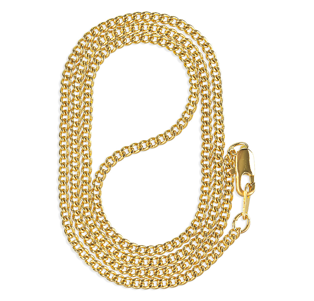 2.2 Millimeter Gold Plated Curb Chain - 18"