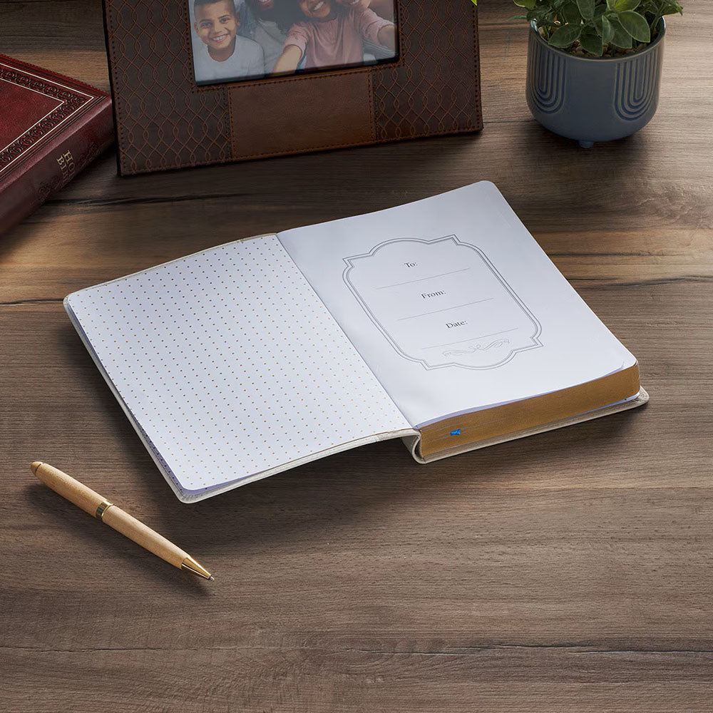 Everything Beautiful In Its Time Cream Floral Faux Leather Journal