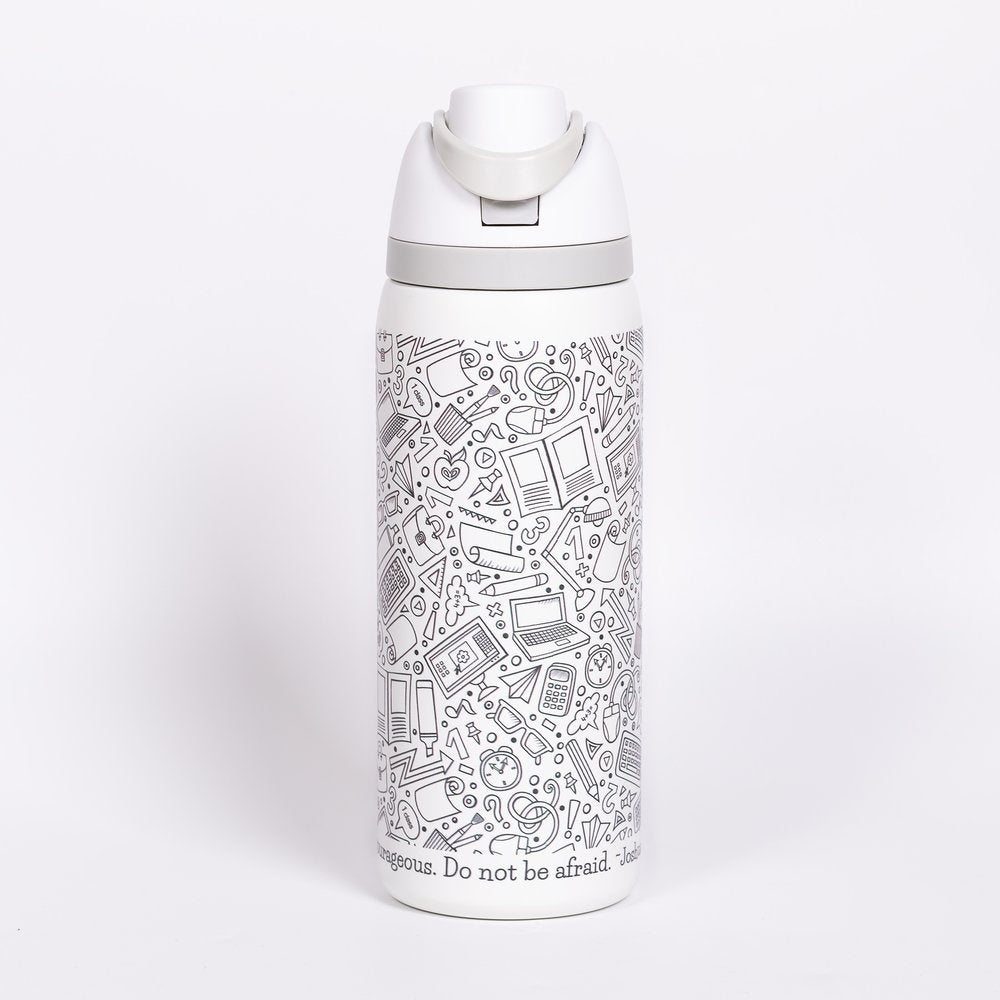 Personalized Color-Your-Own Strong & Courageous Water Bottle