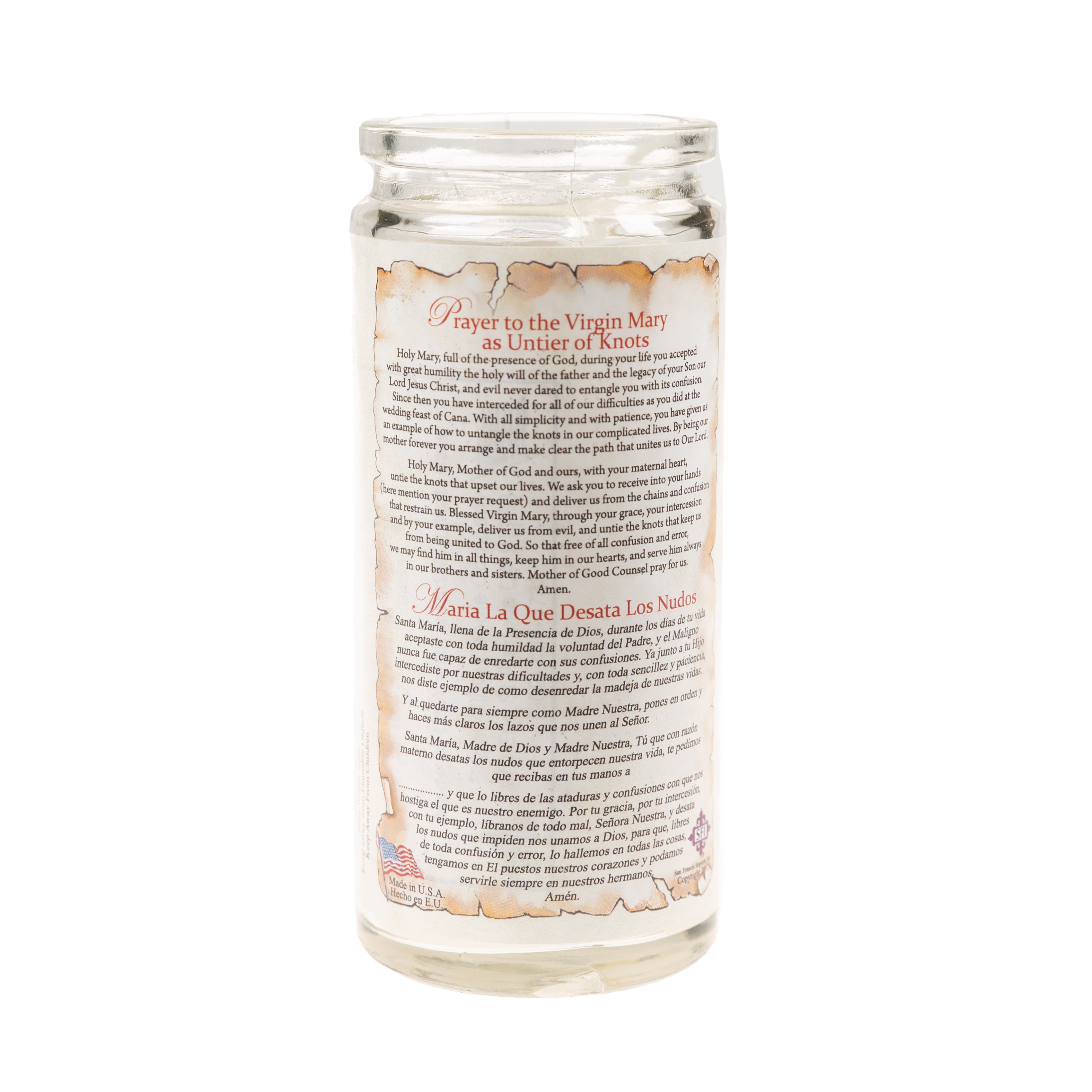 Virgin Mary Untier of Knots Devotional Candle