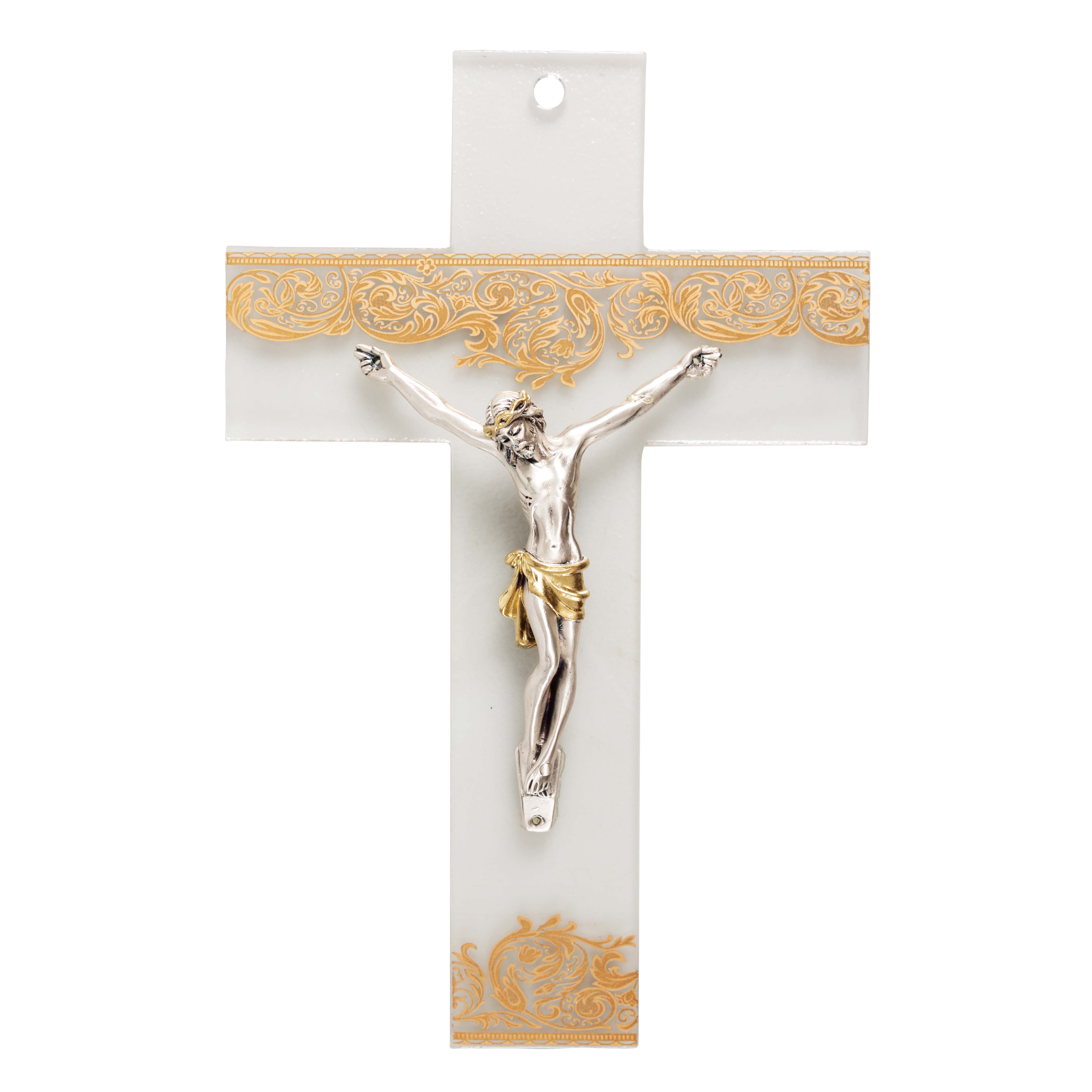 Murano Glass Damask Crucifix