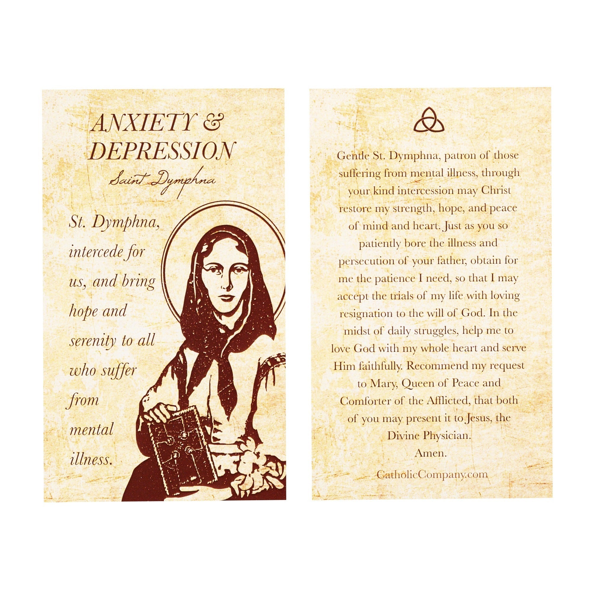 St. Dymphna Depression and Anxiety Prayer Card