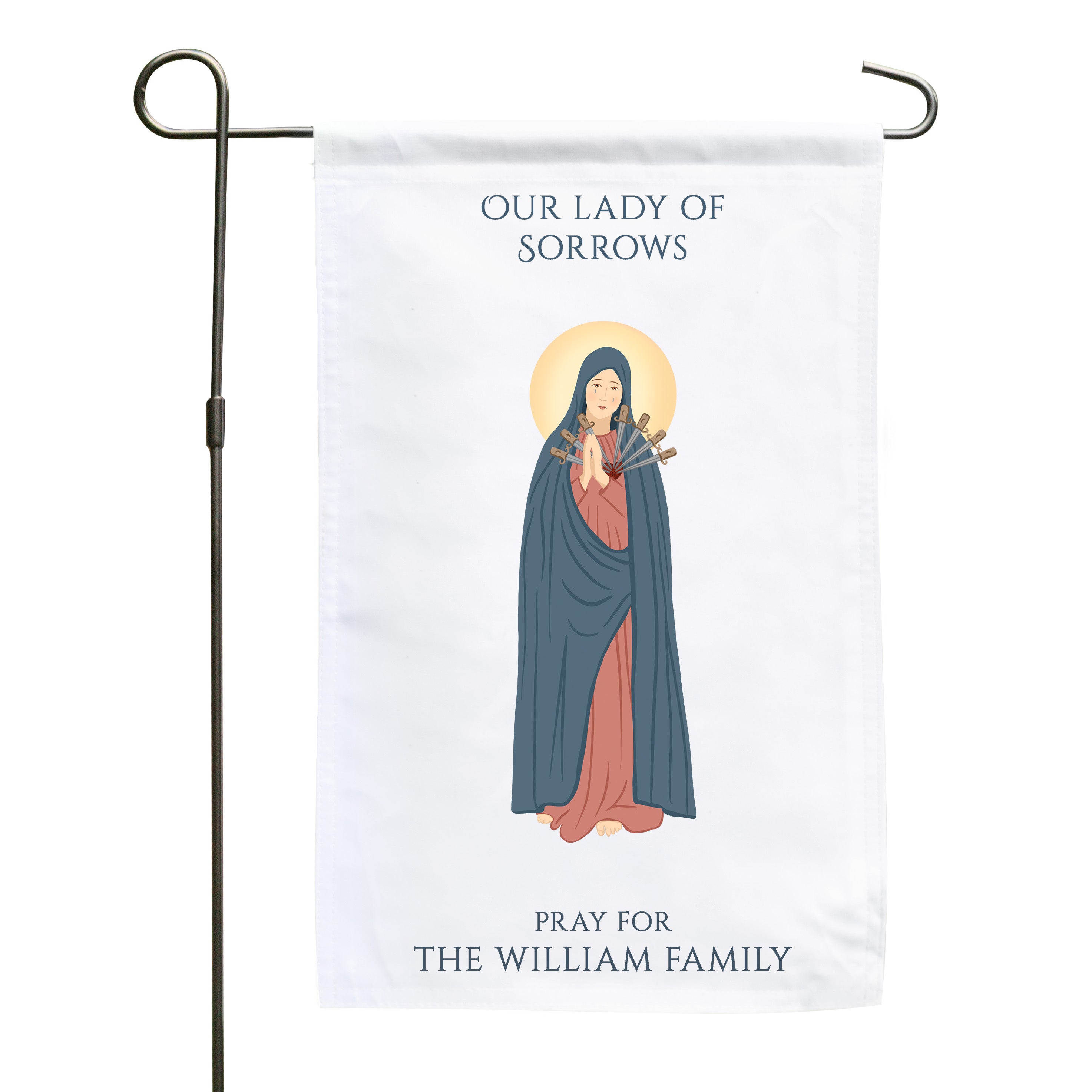 Our Lady of Sorrows Personalized Garden Flag