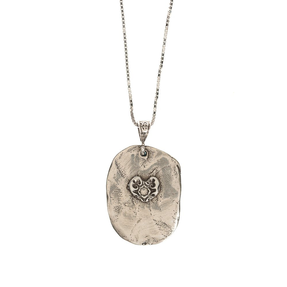 Stylized Sterling Silver Marian Pendant Necklace