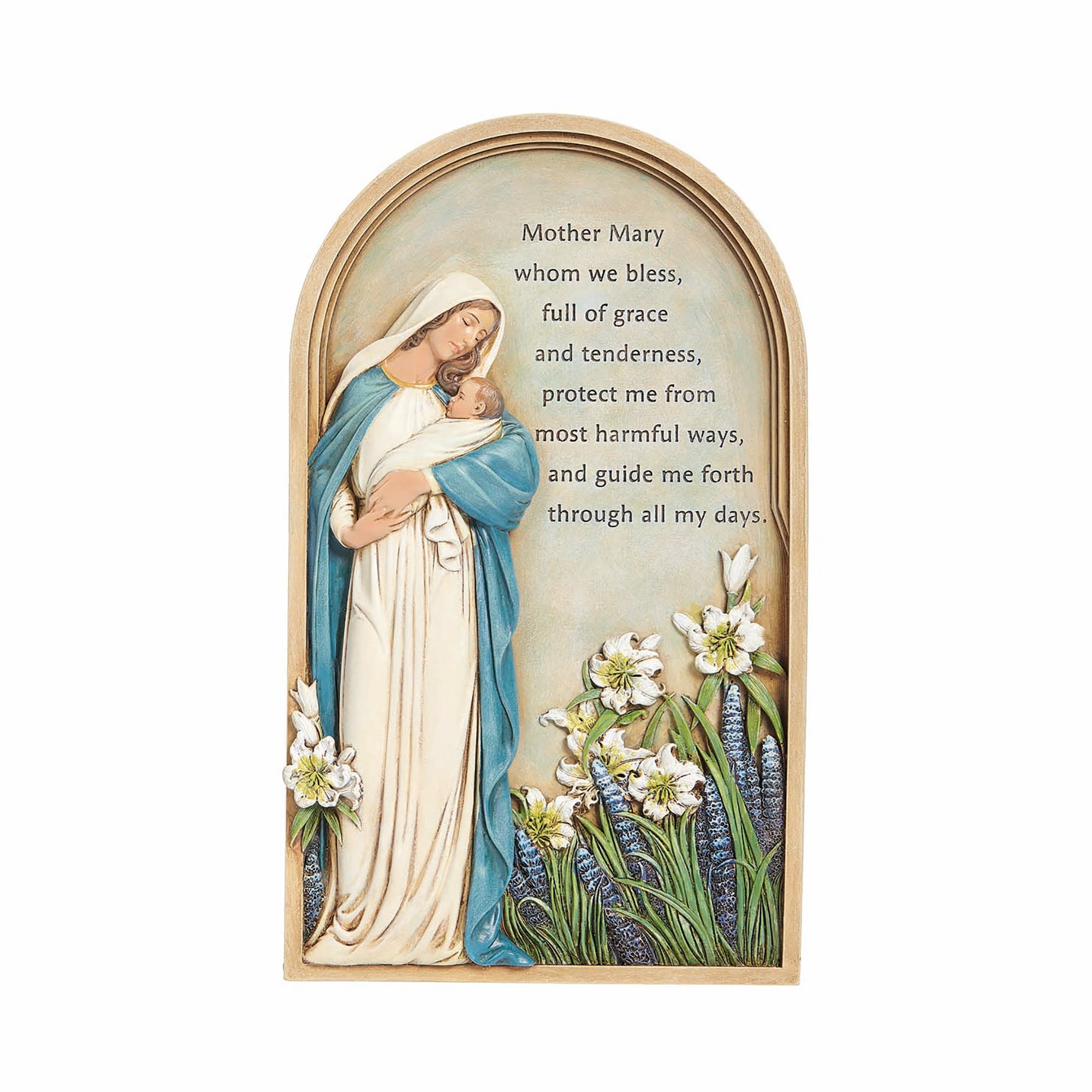 Madonna & Child Arched Wall Plaque - 9.25"
