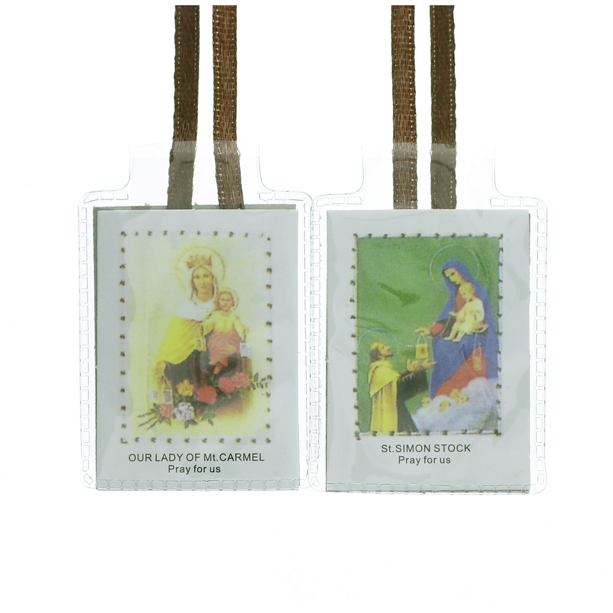 Laminated Scapular with Brown Strings