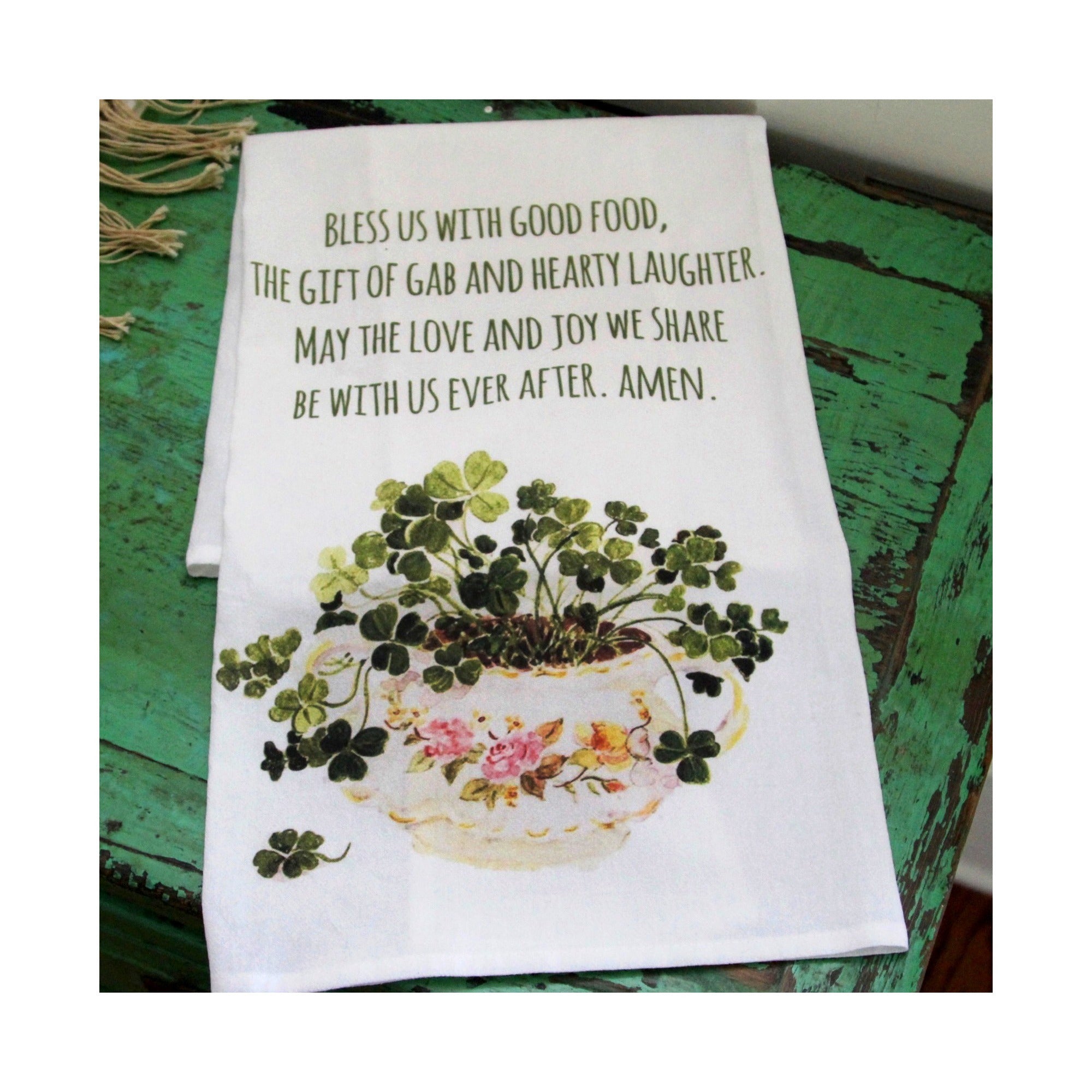 Irish Kitchen Blessing Flour Sack Dish Towel