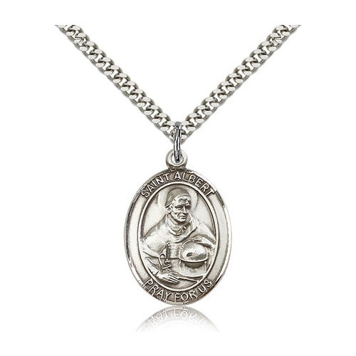 St. Albert the Great Pendant with Chain, Bliss, Sterling Silver