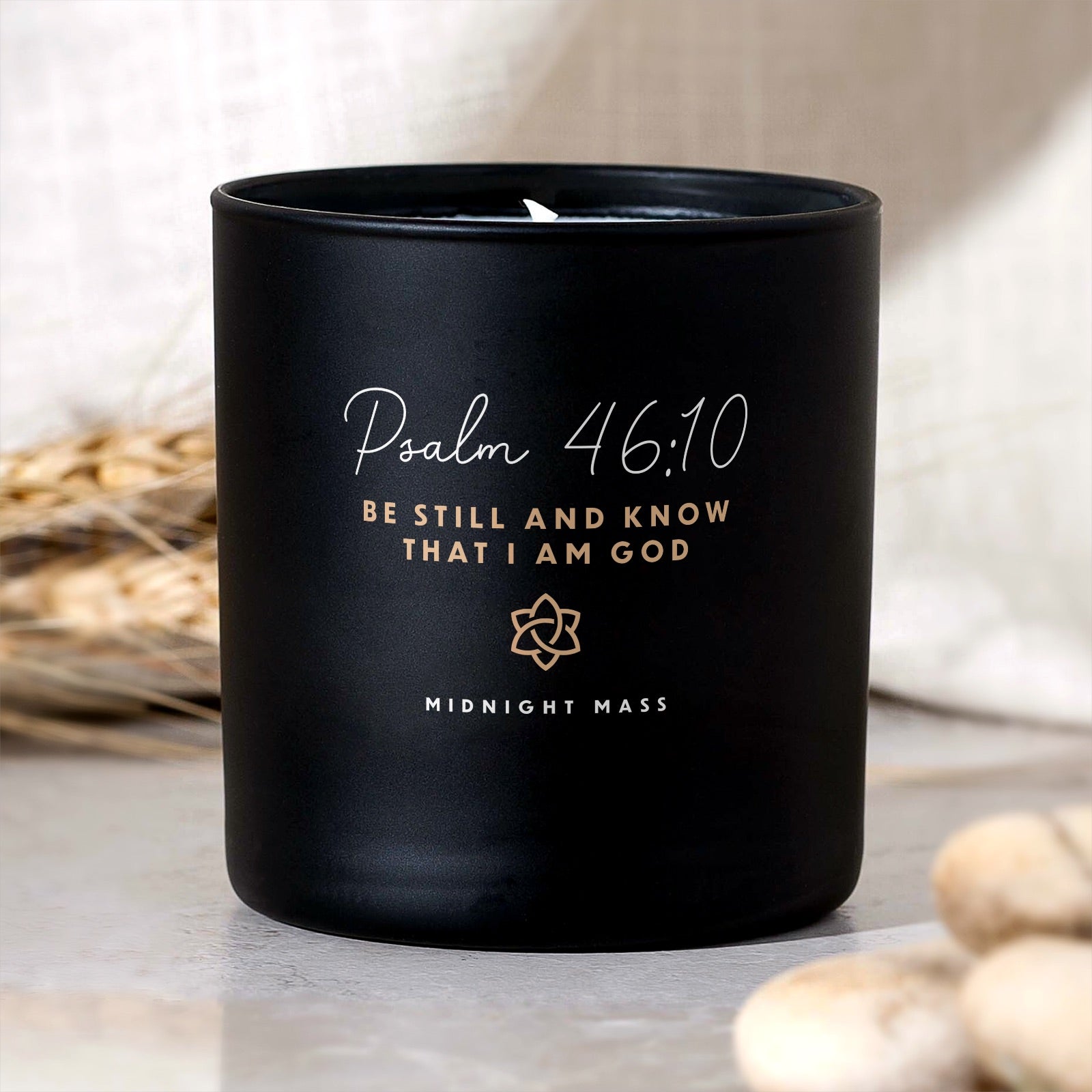 Psalm 46:10 Black Candle