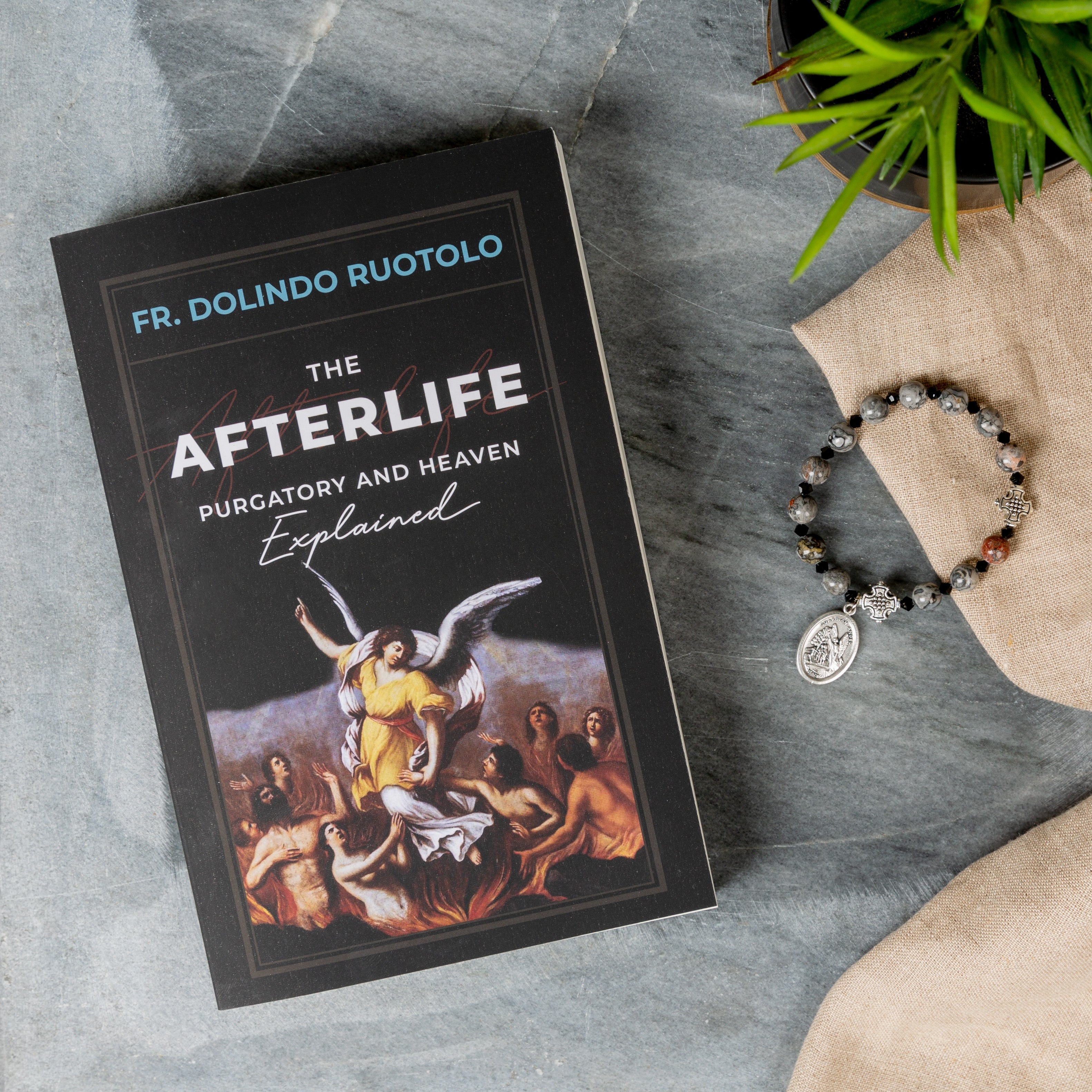 The Afterlife: Purgatory and Heaven Explained & Holy Souls Rosary Bracelet (2 Gift Set)