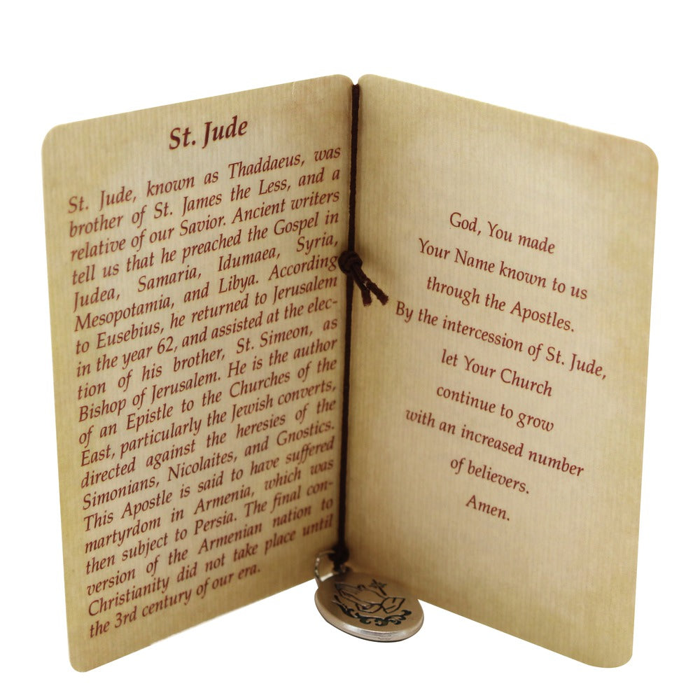 St. Jude Folded Prayer Card with Medal
